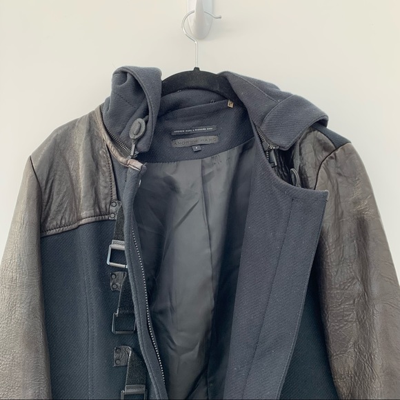 Andrew Marc x Richard Chai Leather and Wool Coat - Picture 4 of 12